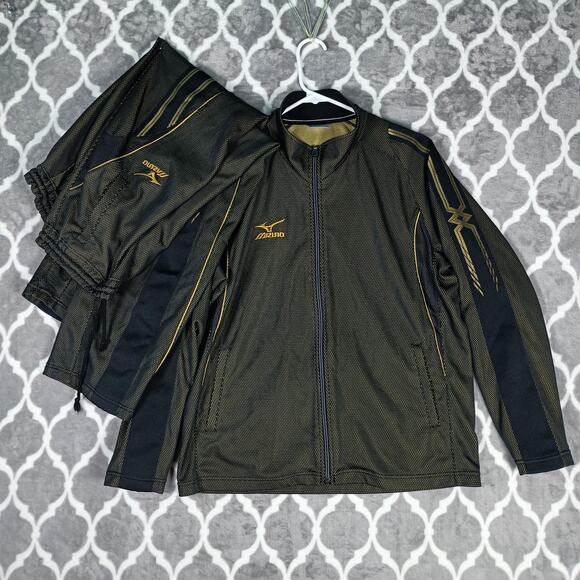Mizuno Track Suit Mens Large Full Zip Jacket Pants Set Athletic Polyester - Picture 1 of 16